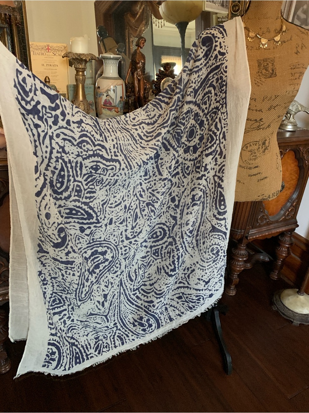 Vintage Versatile Paisley Boho Roman-inspo Greek-inspo Shawl Scarf Cover-up